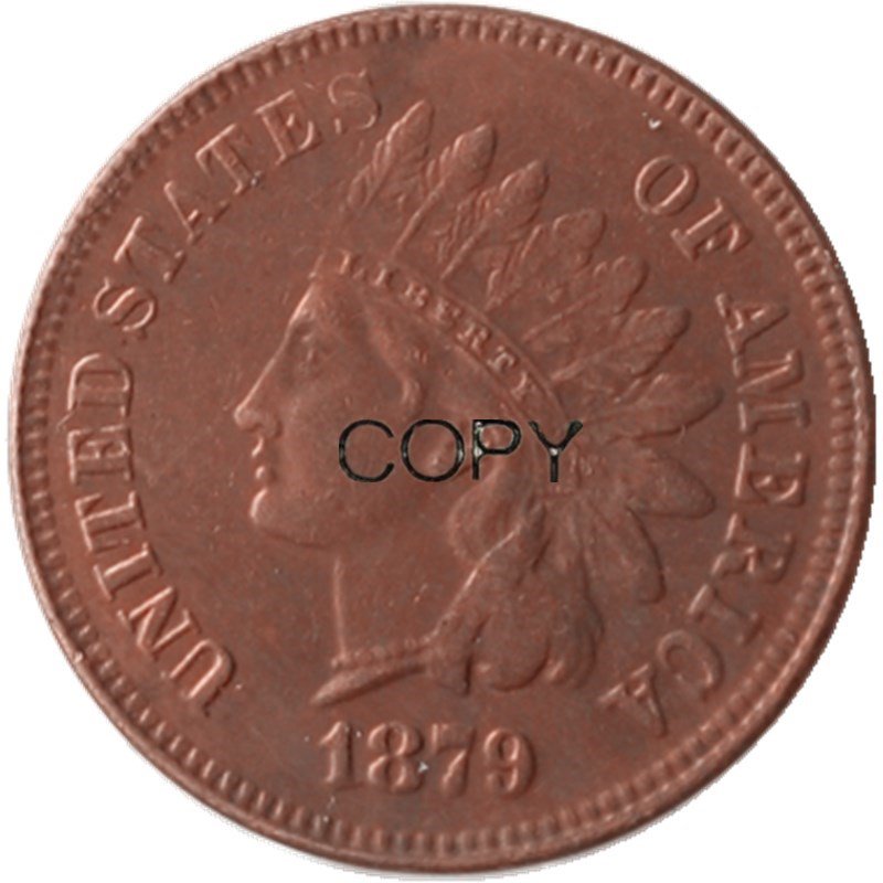 US 1879 Indian Head One Cent Copper Copy Coins