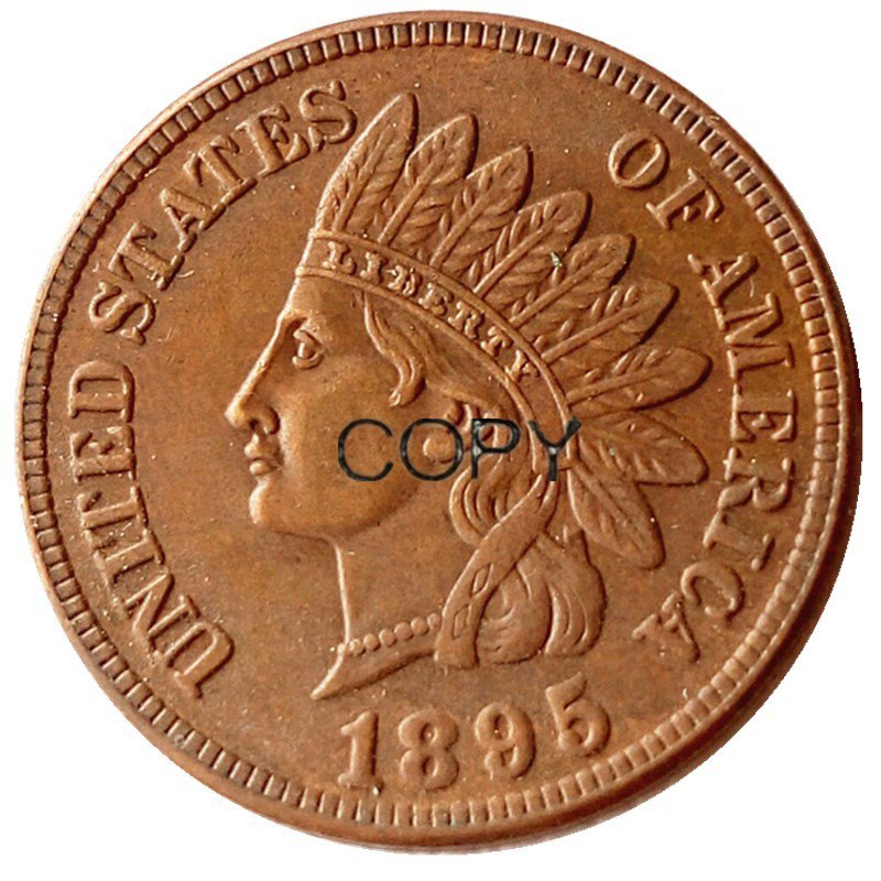 US 1895 Indian Head One Cent Copper Copy Coins