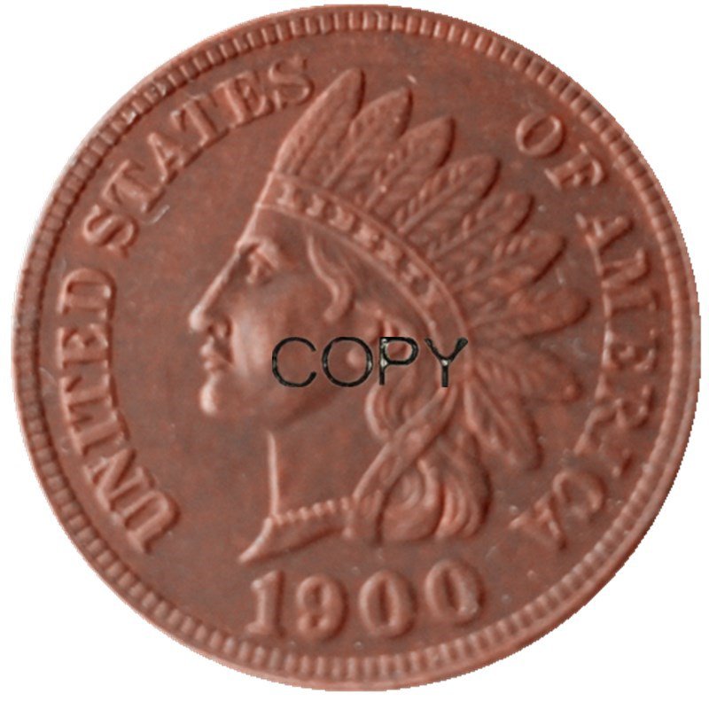 US 1900 Indian Head One Cent Copper Copy Coins