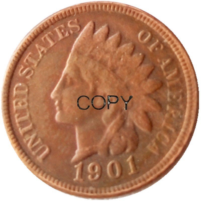 US 1901 Indian Head One Cent Copper Copy Coins