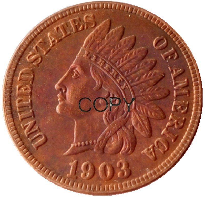 US 1903 Indian Head One Cent Copper Copy Coins