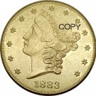 US 1883 Liberty Head Twenty Dollars Brass Copy Coins