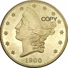 US 1900 Liberty Head Twenty Dollars Brass Copy Coins US 1900 Liberty Head Twenty Dollars Brass Copy Coins