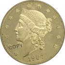 US 1907 Liberty Head Twenty Dollars Brass Copy Coins US 1907 Liberty Head Twenty Dollars Brass Copy Coins