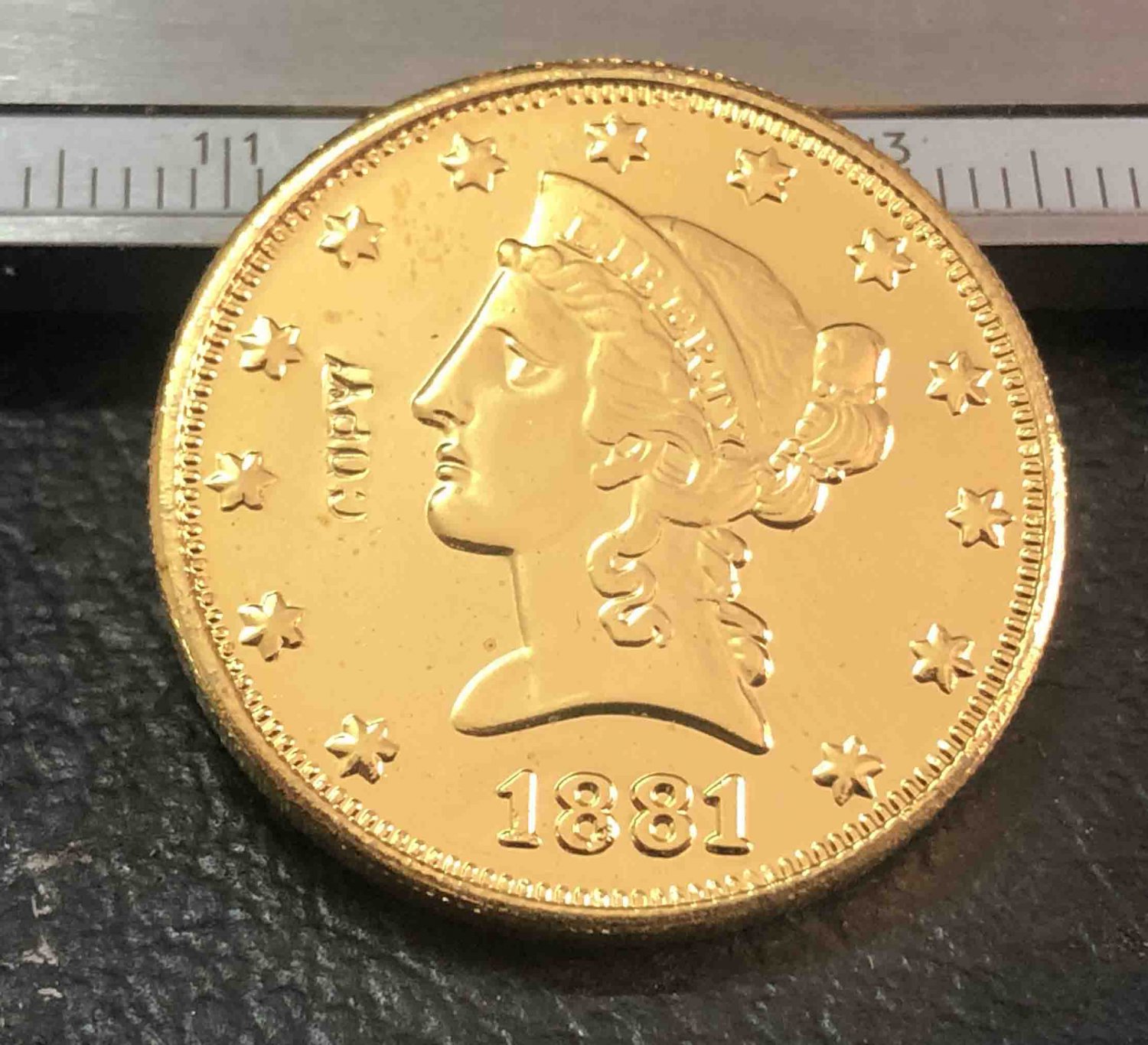 US 1881-CC Liberty Head Ten Dollars Copy Coin