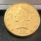 US 1881-CC Liberty Head Ten Dollars Copy Coin