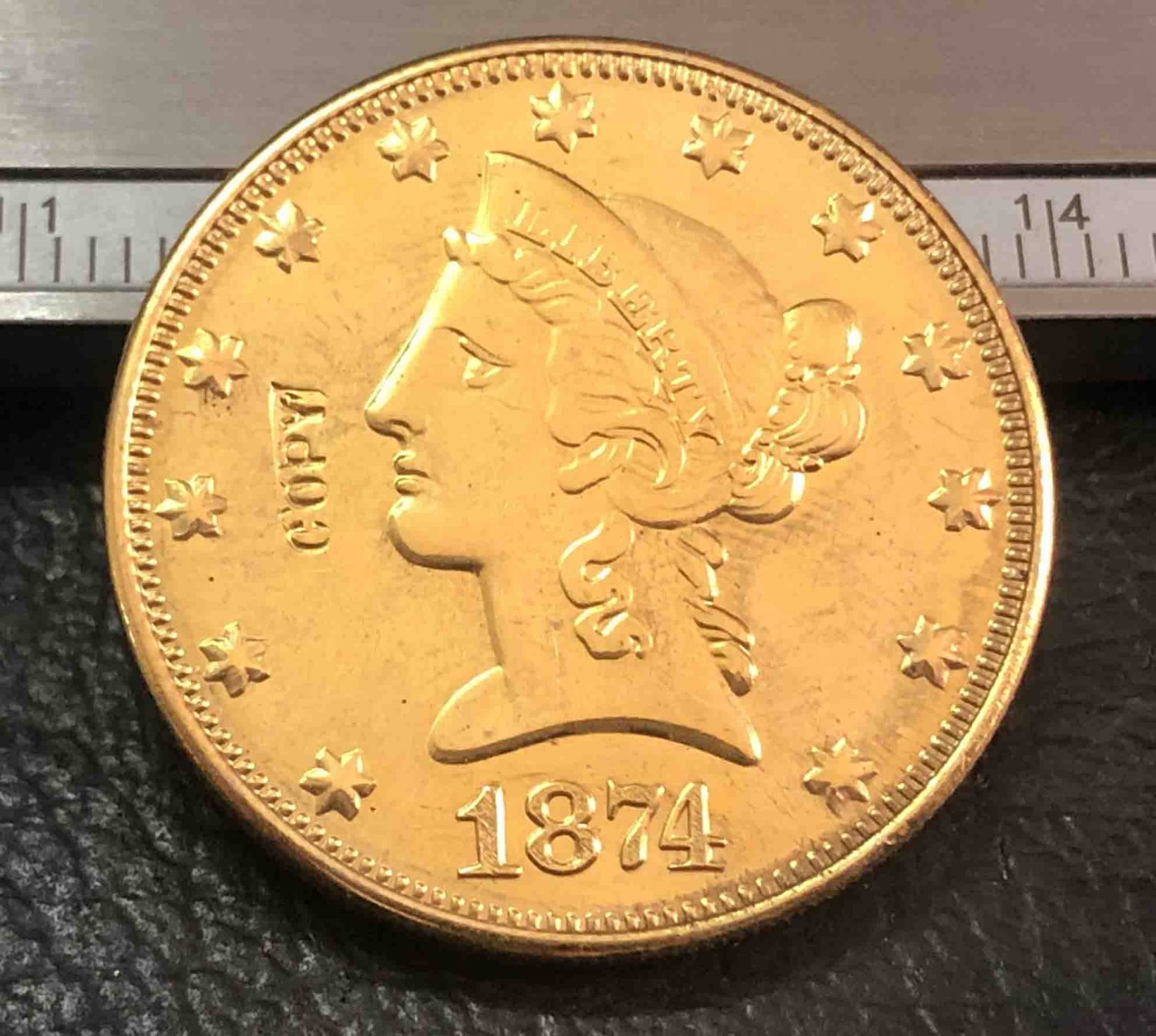 US 1874-CC Liberty Head Ten Dollars Copy Coin