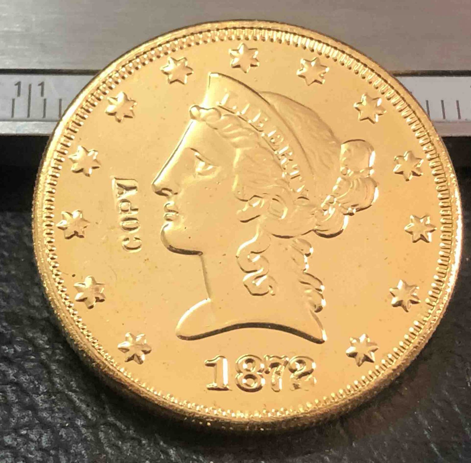 US 1872 Liberty Head Ten Dollars Copy Coin