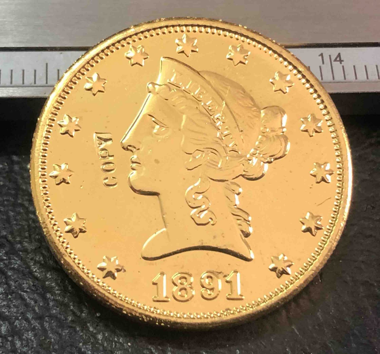 US 1891-CC Liberty Head Ten Dollars Copy Coin