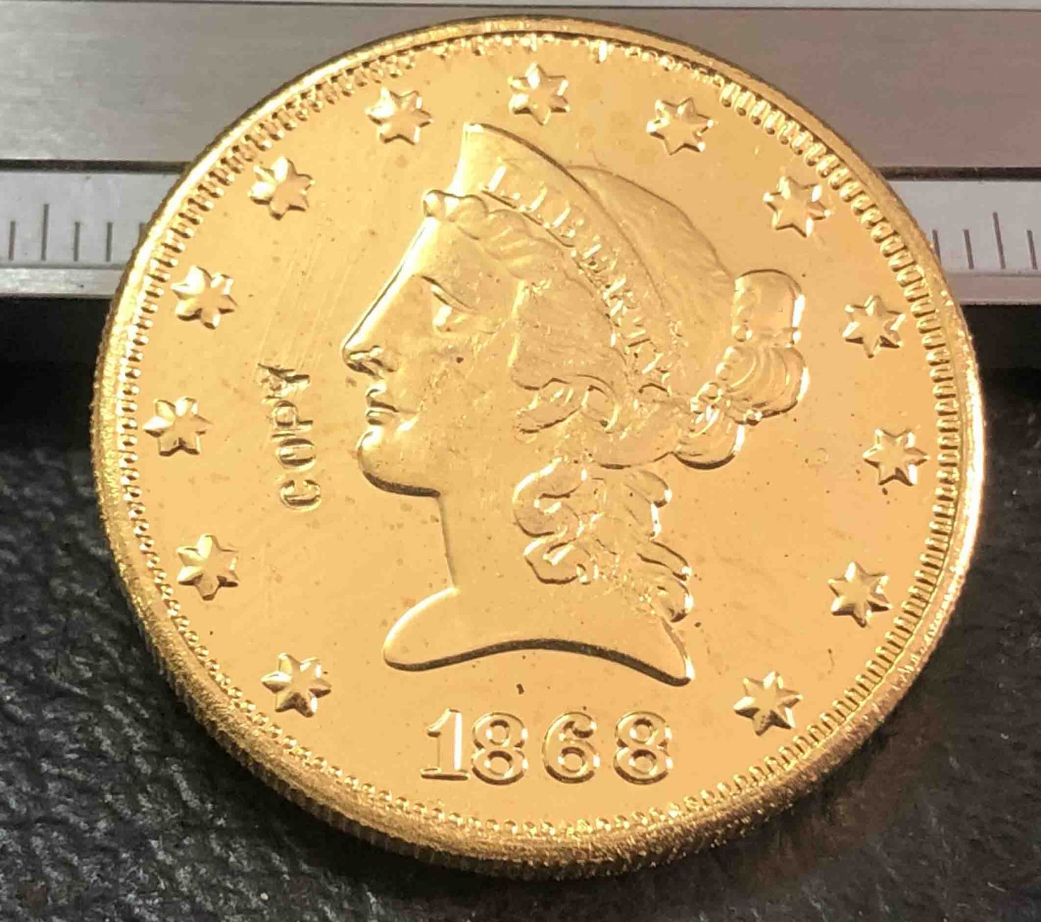 US 1868 Liberty Head Ten Dollars Copy Coin