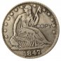 US 1847 Seated Liberty Half Dollars Copy Coin