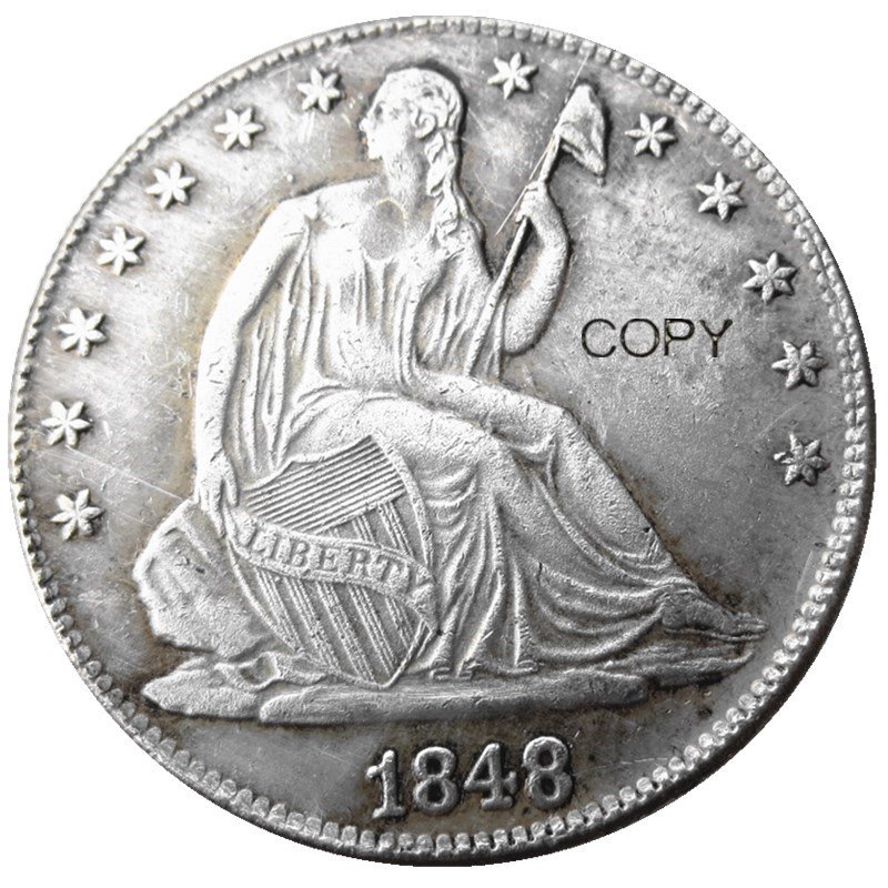 US 1848 Seated Liberty Half Dollars Copy Coin