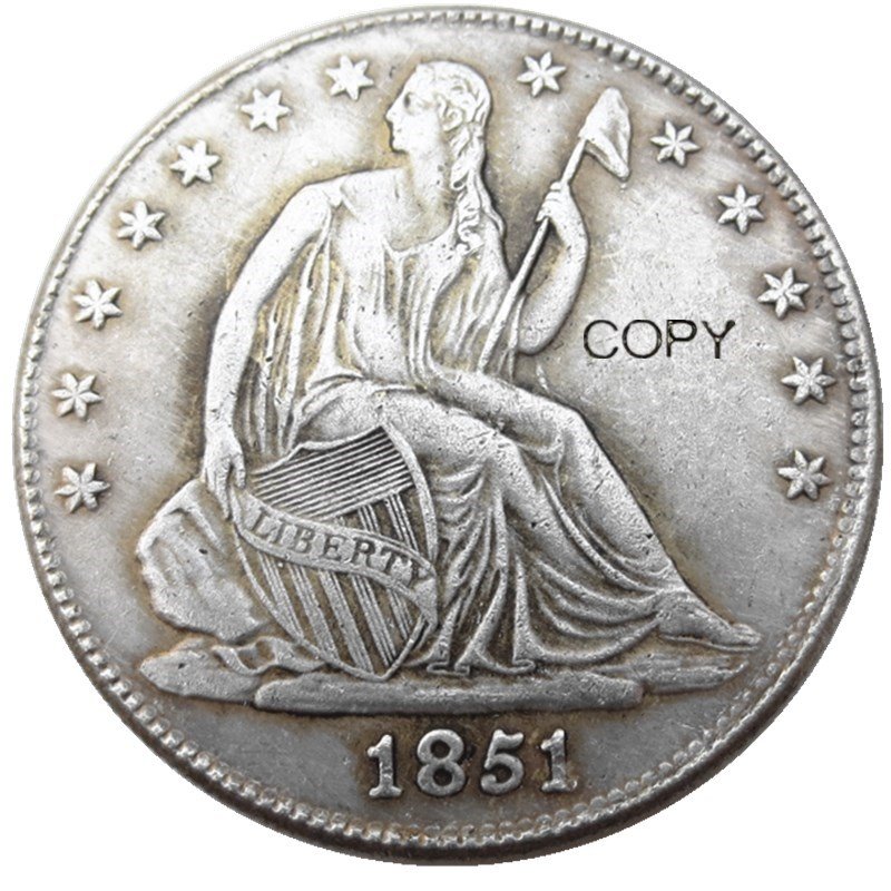 US 1851 Seated Liberty Half Dollars Copy Coin