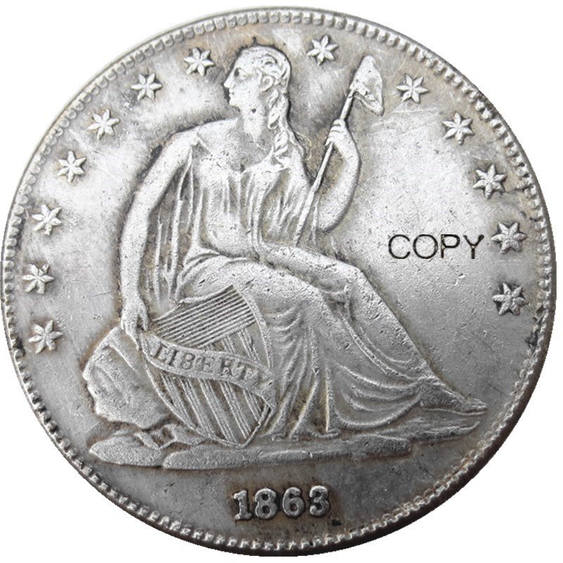 US 1863 Seated Liberty Half Dollars Copy Coin