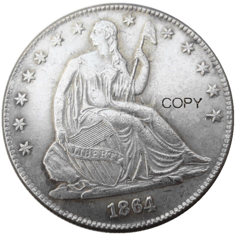 US 1864 Seated Liberty Half Dollars Copy Coin