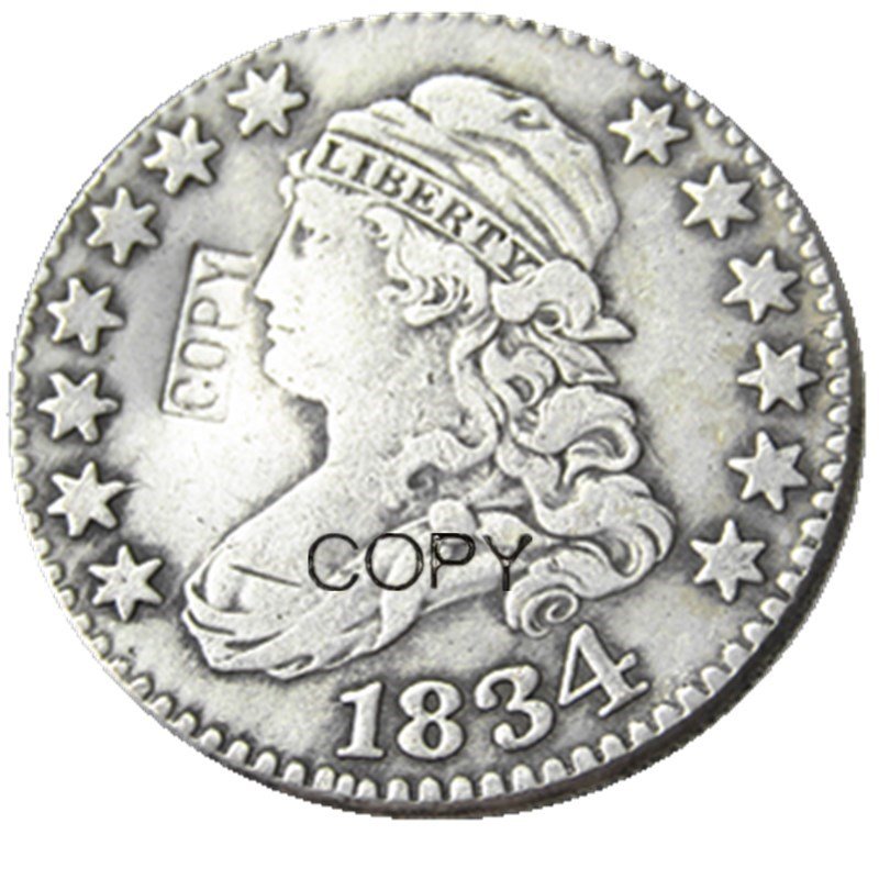USA 1834 Capped Bust 25 Cents Quarters Dollars Copy Coin