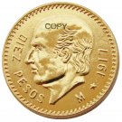 1917 Mexico 10 Peso Gold Plated Copy Coin
