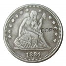USA 1884 Seated Liberty Quarter Dollars 25 Cent Copy Coin USA 1884 Seated Liberty Quarter Dollars 25 Cent Copy Coin