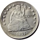 USA 1877 Seated Liberty Quarter Dollars 25 Cent Copy Coin