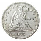 USA 1875 Seated Liberty Quarter Dollars 25 Cent Copy Coin
