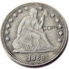 USA 1869 Seated Liberty Quarter Dollars 25 Cent Copy Coin USA 1869 Seated Liberty Quarter Dollars 25 Cent Copy Coin