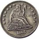 USA 1865 Seated Liberty Quarter Dollars 25 Cent Copy Coin USA 1865 Seated Liberty Quarter Dollars 25 Cent Copy Coin