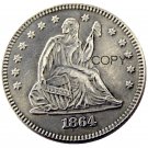 USA 1864 Seated Liberty Quarter Dollars 25 Cent Copy Coin USA 1864 Seated Liberty Quarter Dollars 25 Cent Copy Coin
