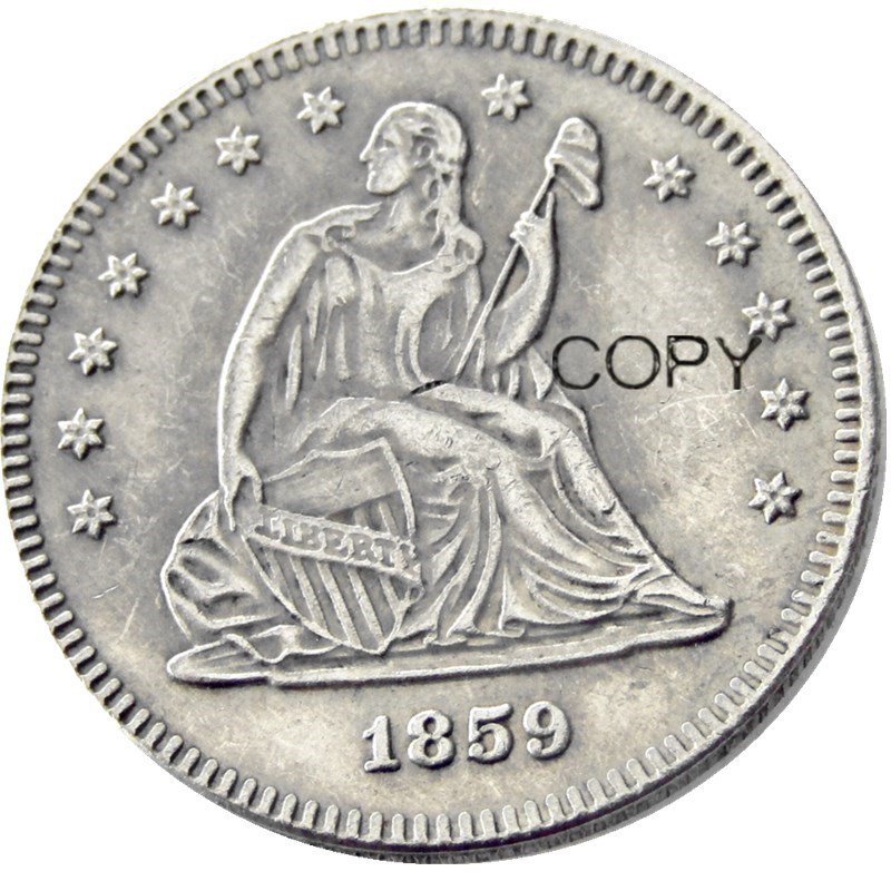 USA 1859 Seated Liberty Quarter Dollars 25 Cent Copy Coin