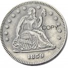 USA 1859 Seated Liberty Quarter Dollars 25 Cent Copy Coin USA 1859 Seated Liberty Quarter Dollars 25 Cent Copy Coin