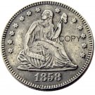 USA 1858 Seated Liberty Quarter Dollars 25 Cent Copy Coin USA 1858 Seated Liberty Quarter Dollars 25 Cent Copy Coin