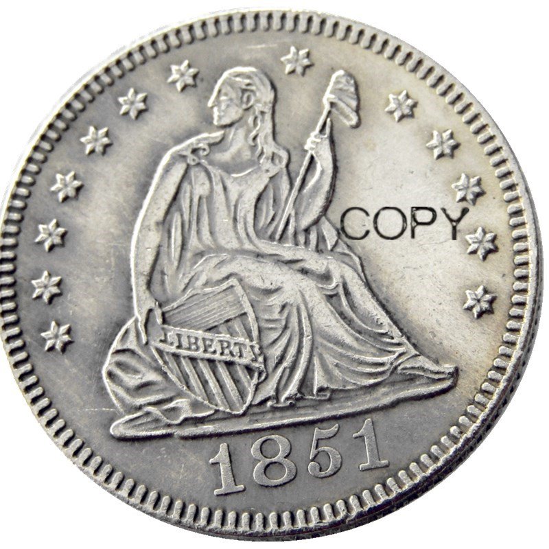USA 1851 Seated Liberty Quarter Dollars 25 Cent Copy Coin