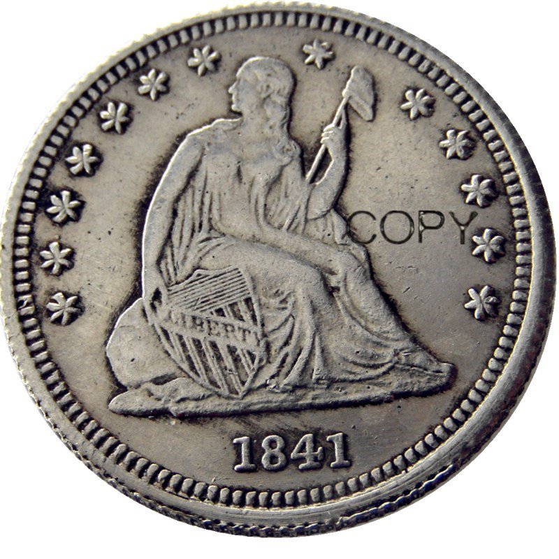 USA 1841 Seated Liberty Quarter Dollars 25 Cent Copy Coin
