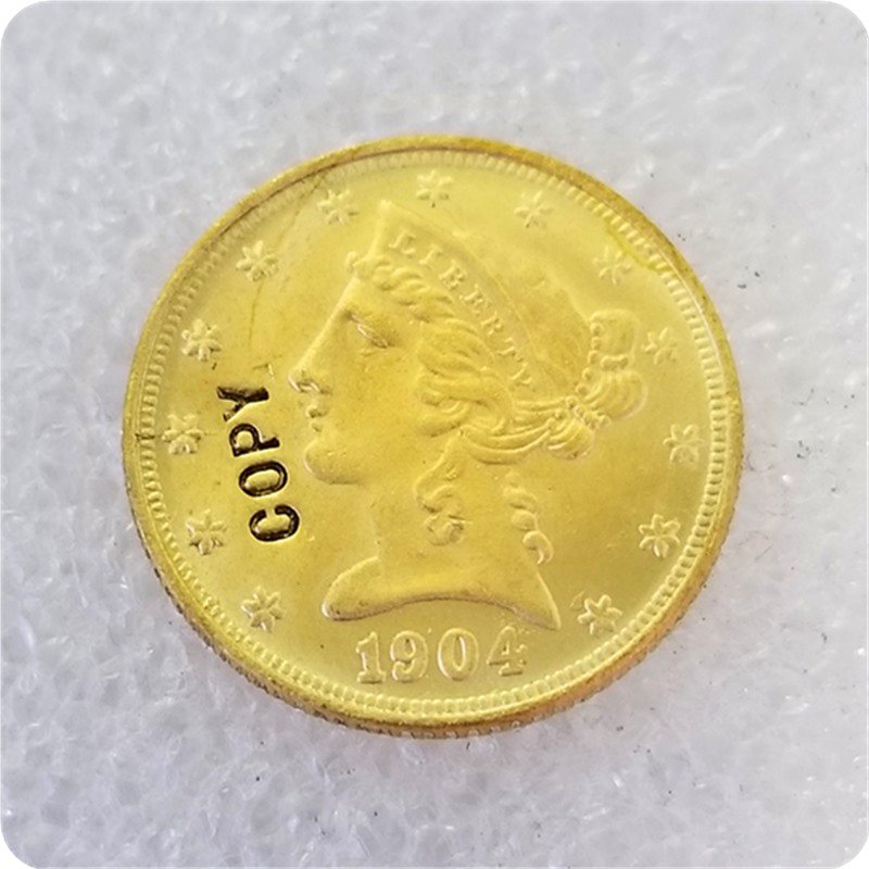 USA 1904 Coronet Head Half Eagle Five Dollars Copy Coin