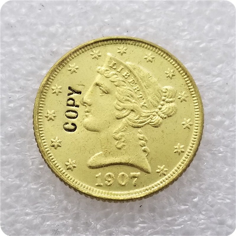 USA 1907 Coronet Head Half Eagle Five Dollars Copy Coin