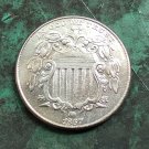 US 1867 With Rays Shield Nickel Five Cents Copy Coin US 1867 With Rays Shield Nickel Five Cents Copy Coin