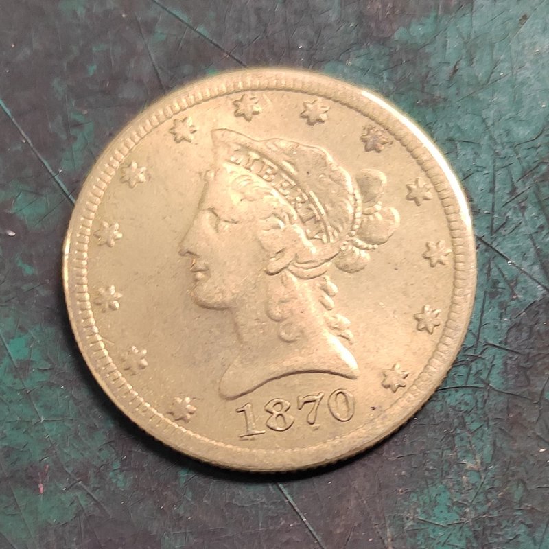 US 1870 Liberty Head Ten Dollars $10 Copy Coin