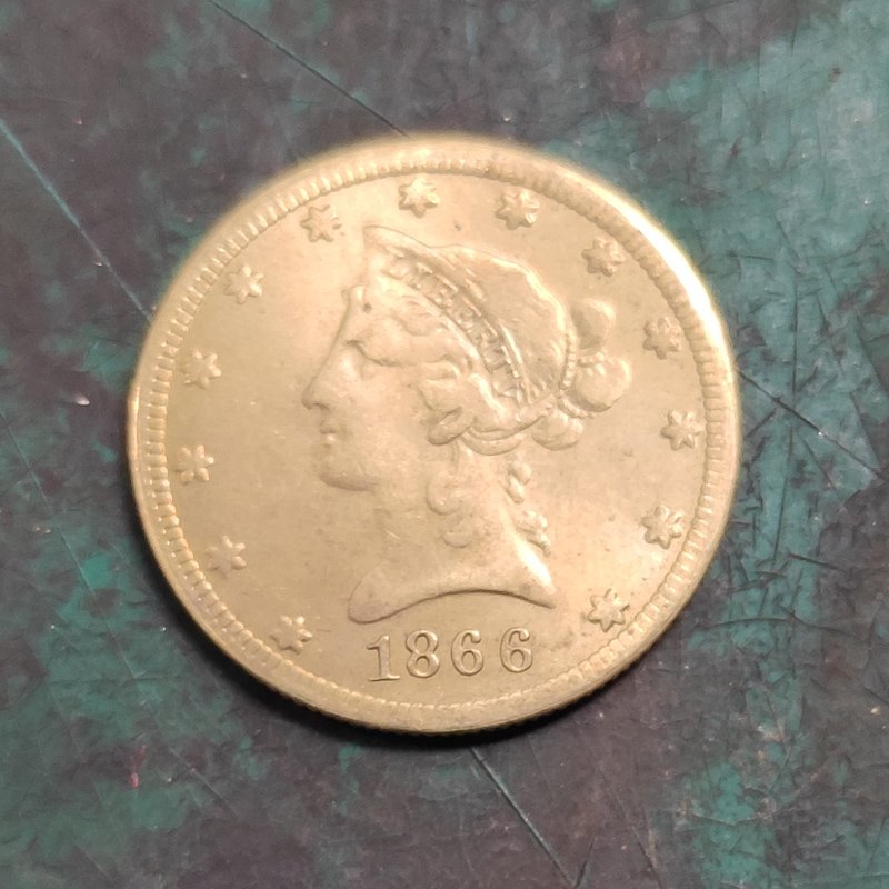 US 1866 Liberty Head Ten Dollars $10 Copy Coin