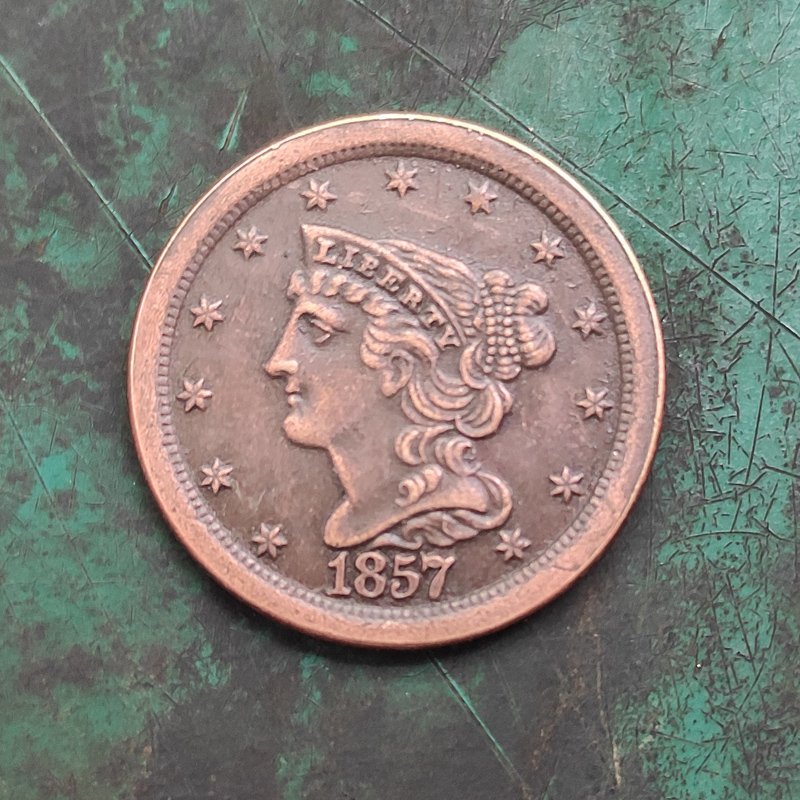 US 1857 Braided Hair Half Cent Copy Coin