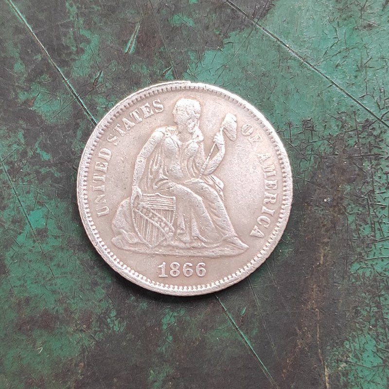 US 1866 Seated Liberty One Dime Copy Coin
