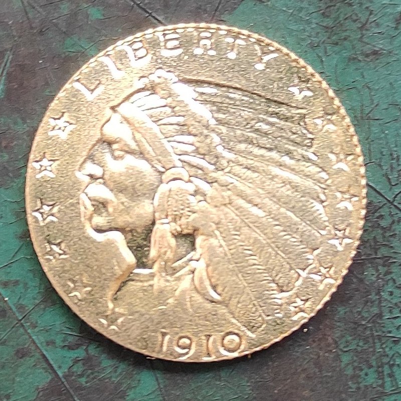 US 1910 Indian Head $2.5 Quarter Eagle Copy Coin