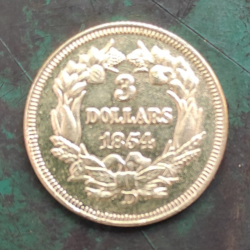 US 1854-D Indian Princess $3 Three Dollar Copy Coin