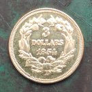 US 1854-D Indian Princess $3 Three Dollar Copy Coin US 1854-D Indian Princess $3 Three Dollar Copy Coin