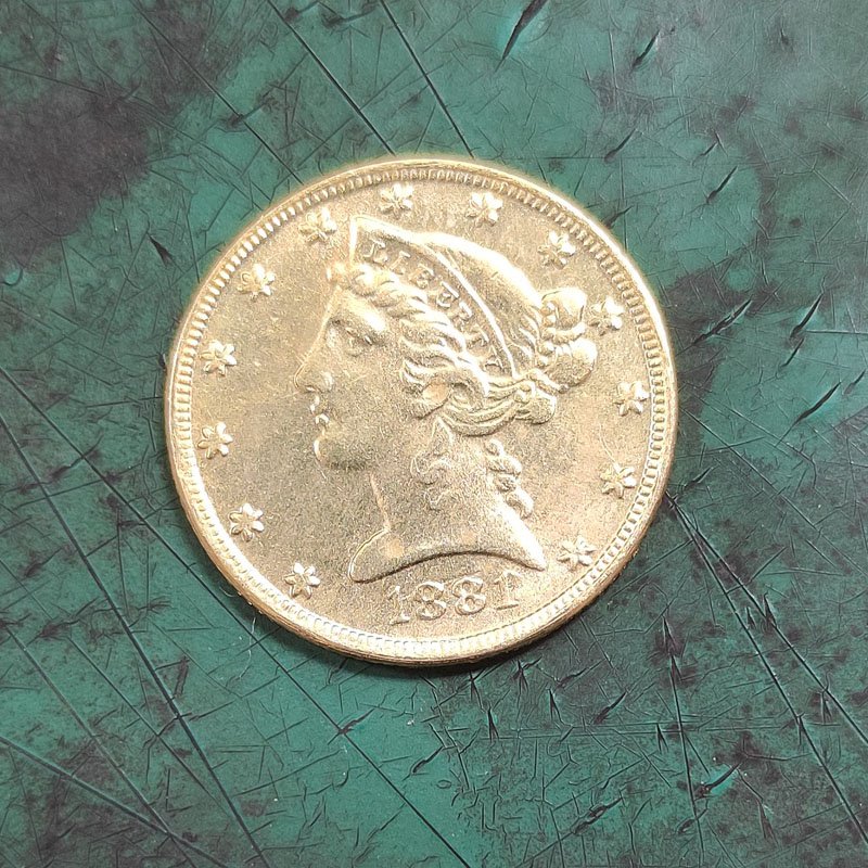 US 1881 Liberty Coronet Head Five Dollars Copy Coin
