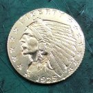 US 1925-D Indian Head $2.5 Quarter Eagle Gold Copy Coin US 1925-D Indian Head $2.5 Quarter Eagle Gold Copy Coin