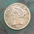 US 1842 Liberty Coronet Head Five Dollars Copy Coin US 1842 Liberty Coronet Head Five Dollars Copy Coin