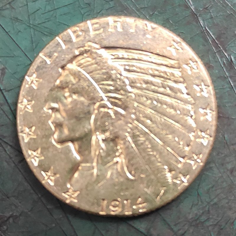 US 1914-S Indian Head $5 Quarter Eagle Five Dollars Copy Coin