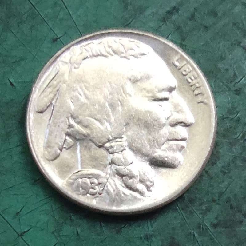 US 1937-D 3-Legged Buffalo Nickel Five Cents Copy Coin