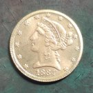 US Coin 1884 Liberty Coronet Head Five Dollars Copy Coin US Coin 1884 Liberty Coronet Head Five Dollars Copy Coin