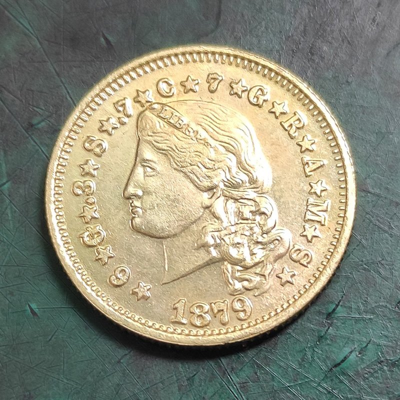 US Coin 1879 Stella 400 Cents Flowing Hair Four Dollar Gold Copy Coin