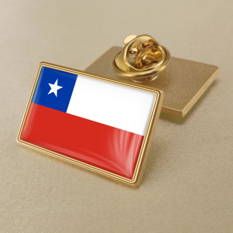 1Pcs Chile Country Flag Badges Lapel Pins-25x15mm